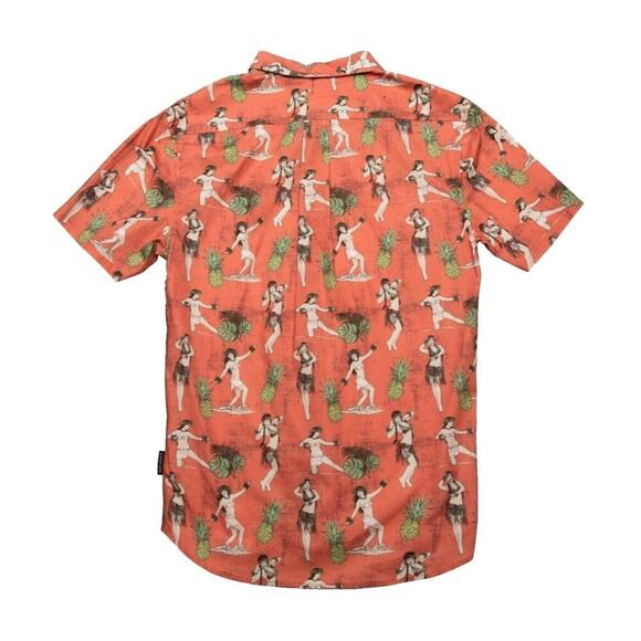 Psycho Tuna Hawaiian Shirt Hula Girls Peach Mens 2XL - Picture 2 of 5